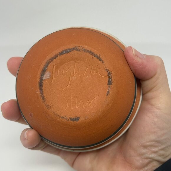 Native American ~ High Elk Sioux Pottery Trinket Bowl ~ Star Pattern - Picture 6 of 6